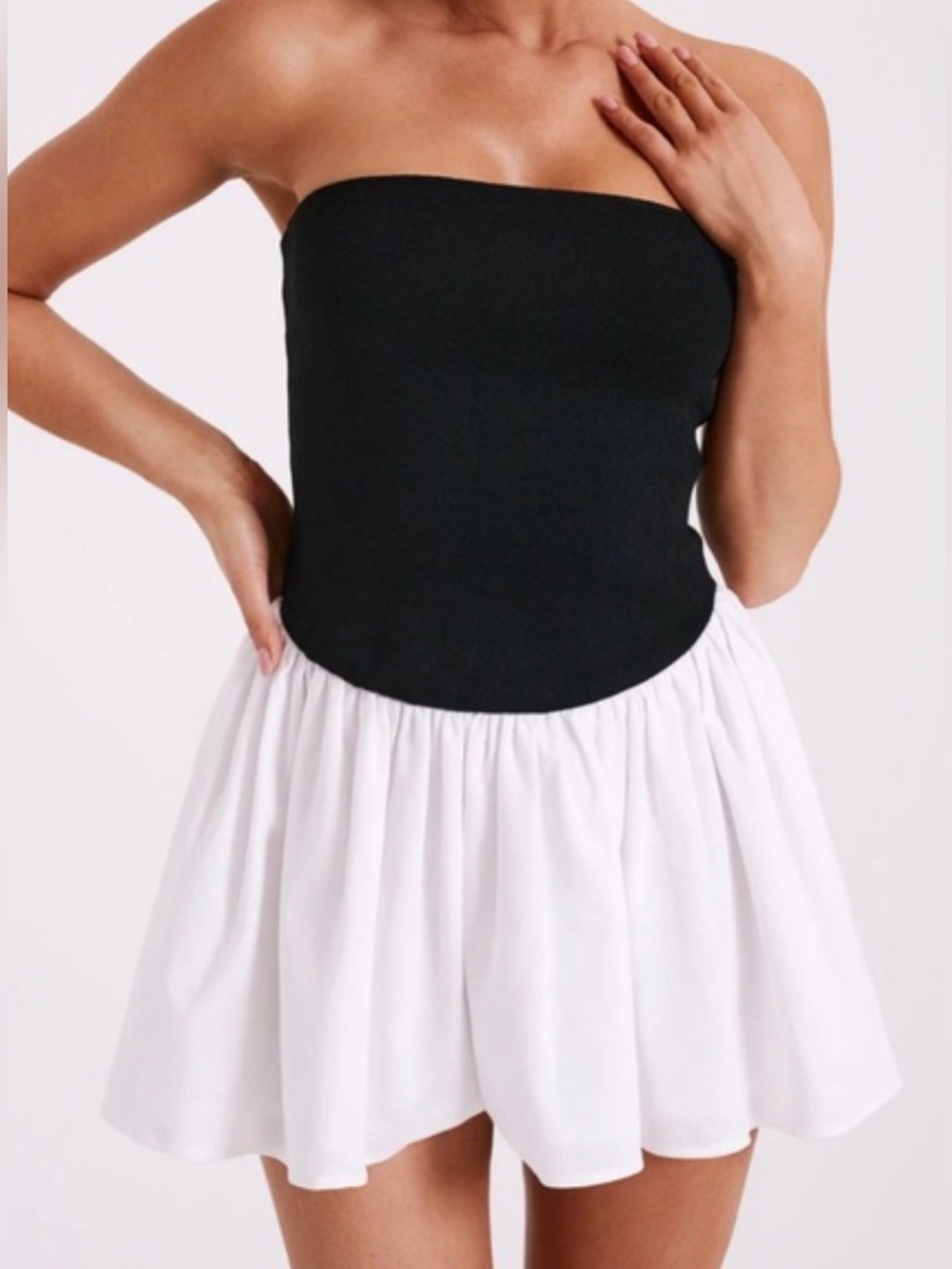 Meshki Hannah Knit and Linen Mini Dress